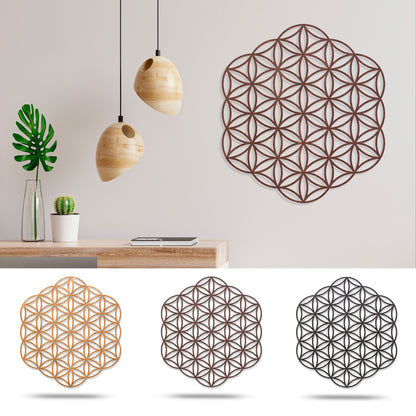Wandbild Holz "Blume des Lebens" ohne Rand - Nanino Design Onlineshop -