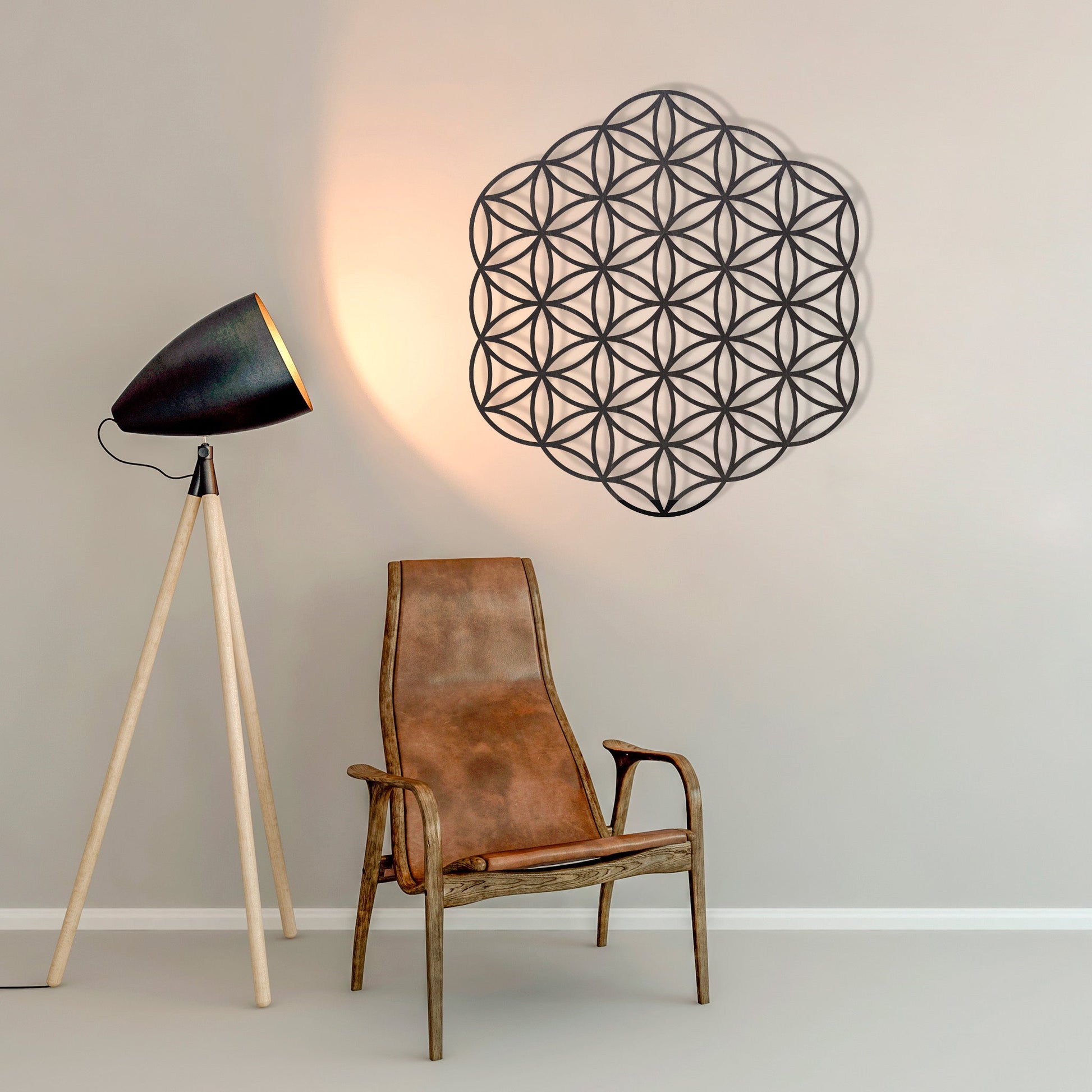 Wandbild Holz "Blume des Lebens" ohne Rand - Nanino Design Onlineshop -