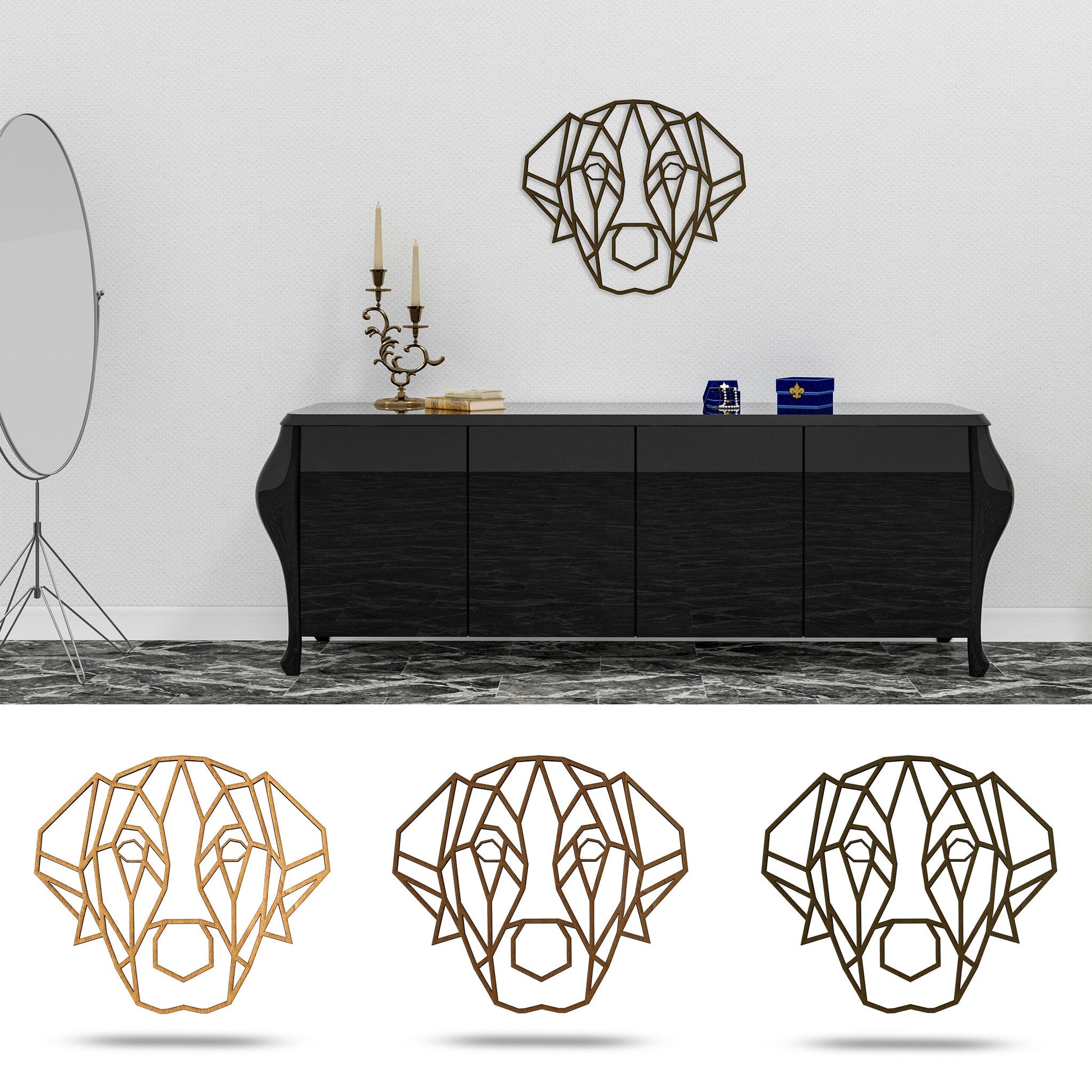 Wandbild Holz "Hund" - Nanino Design Onlineshop -