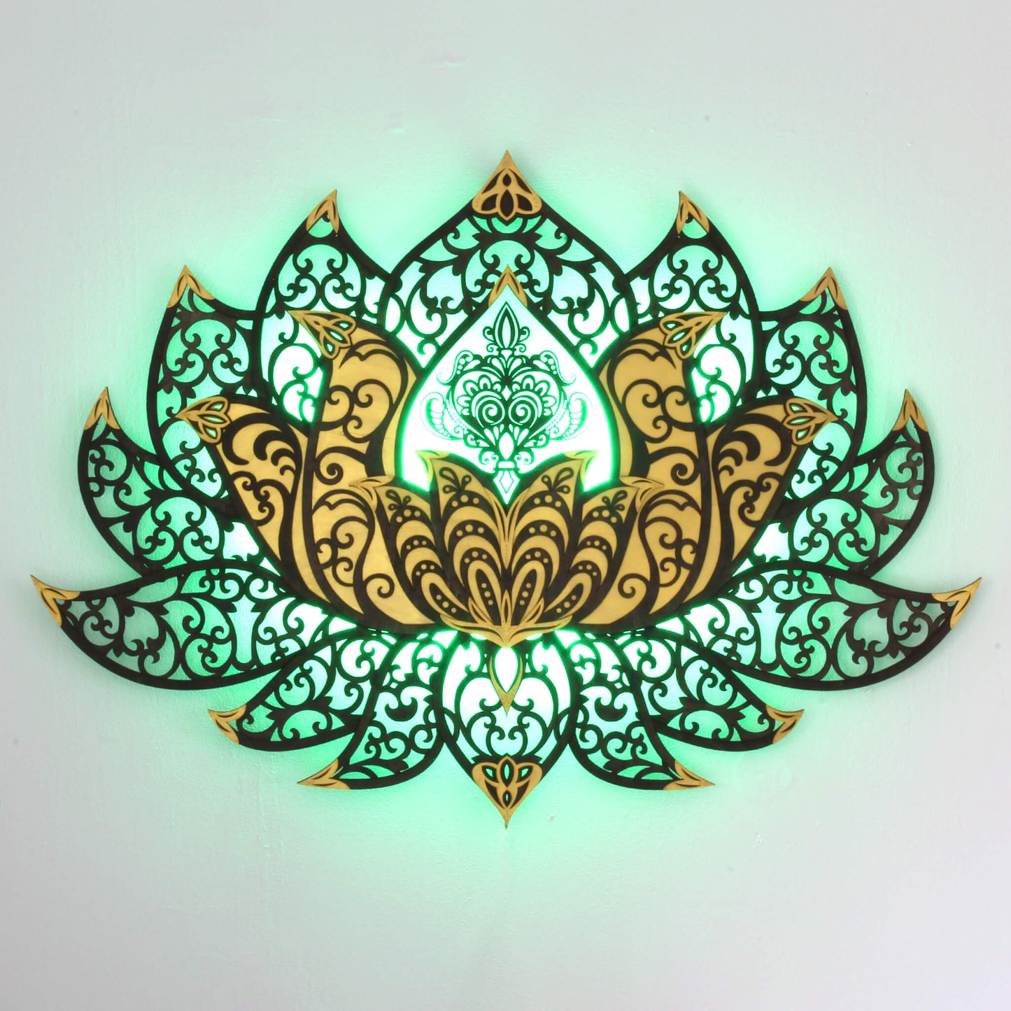 Wandbild XXL Lotusblume Orient "Gold" - Nanino Design Onlineshop -