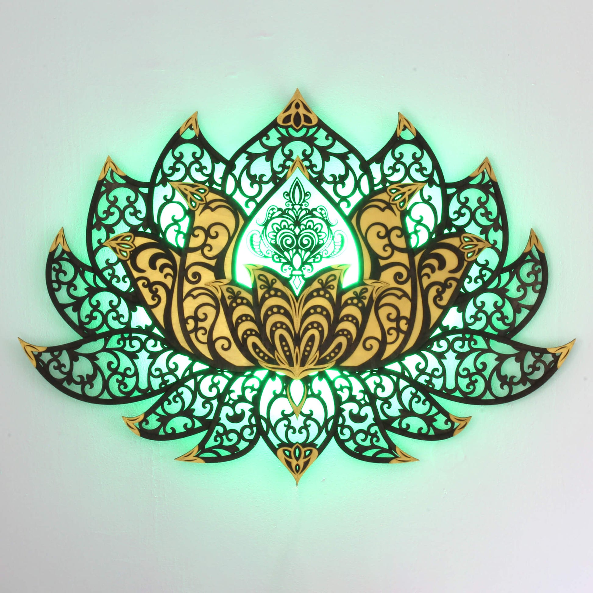 Wandbild XXL Lotusblume Orient "Gold" - Nanino Design Onlineshop -