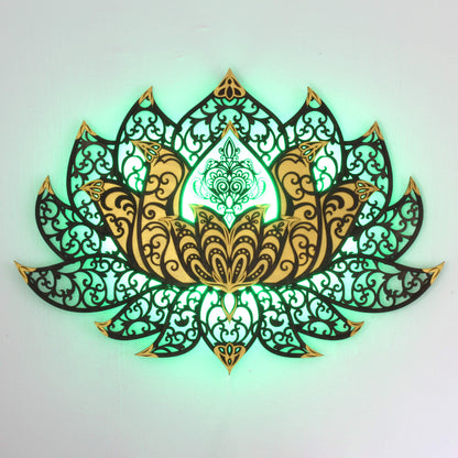 Wandbild XXL Lotusblume Orient "Gold" - Nanino Design Onlineshop -