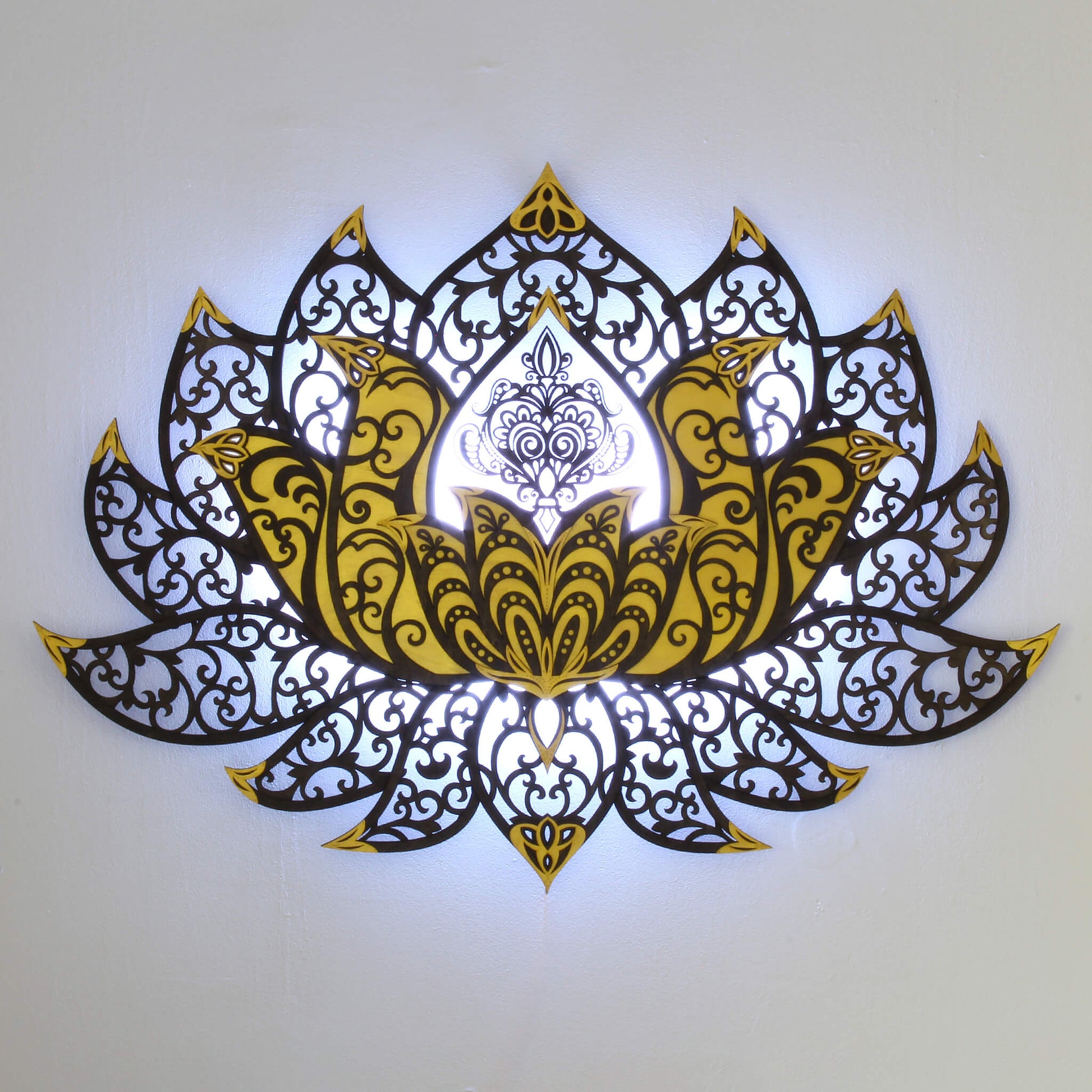 Wandbild XXL Lotusblume Orient "Gold" - Nanino Design Onlineshop -