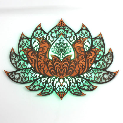 Wandbild XXL Lotusblume Orient "Kupfer" - Nanino Design Onlineshop -