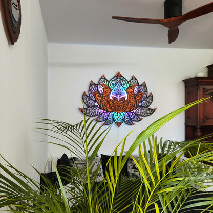 Wandbild XXL Lotusblume Orient "Kupfer" - Nanino Design Onlineshop -
