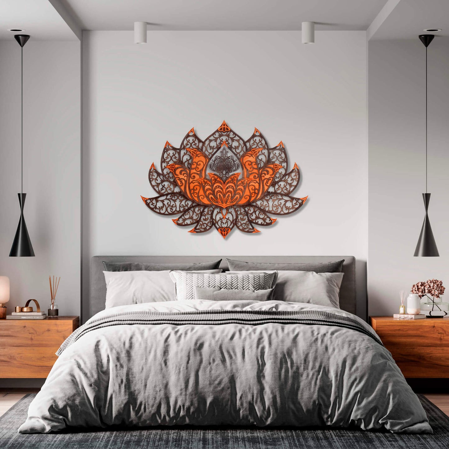 Wandbild XXL Lotusblume Orient "Kupfer" - Nanino Design Onlineshop -
