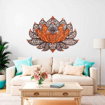 Wandbild XXL Lotusblume Orient "Kupfer" - Nanino Design Onlineshop -