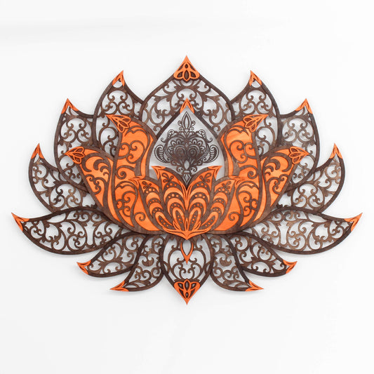 Wandbild XXL Lotusblume Orient "Kupfer" - Nanino Design Onlineshop -