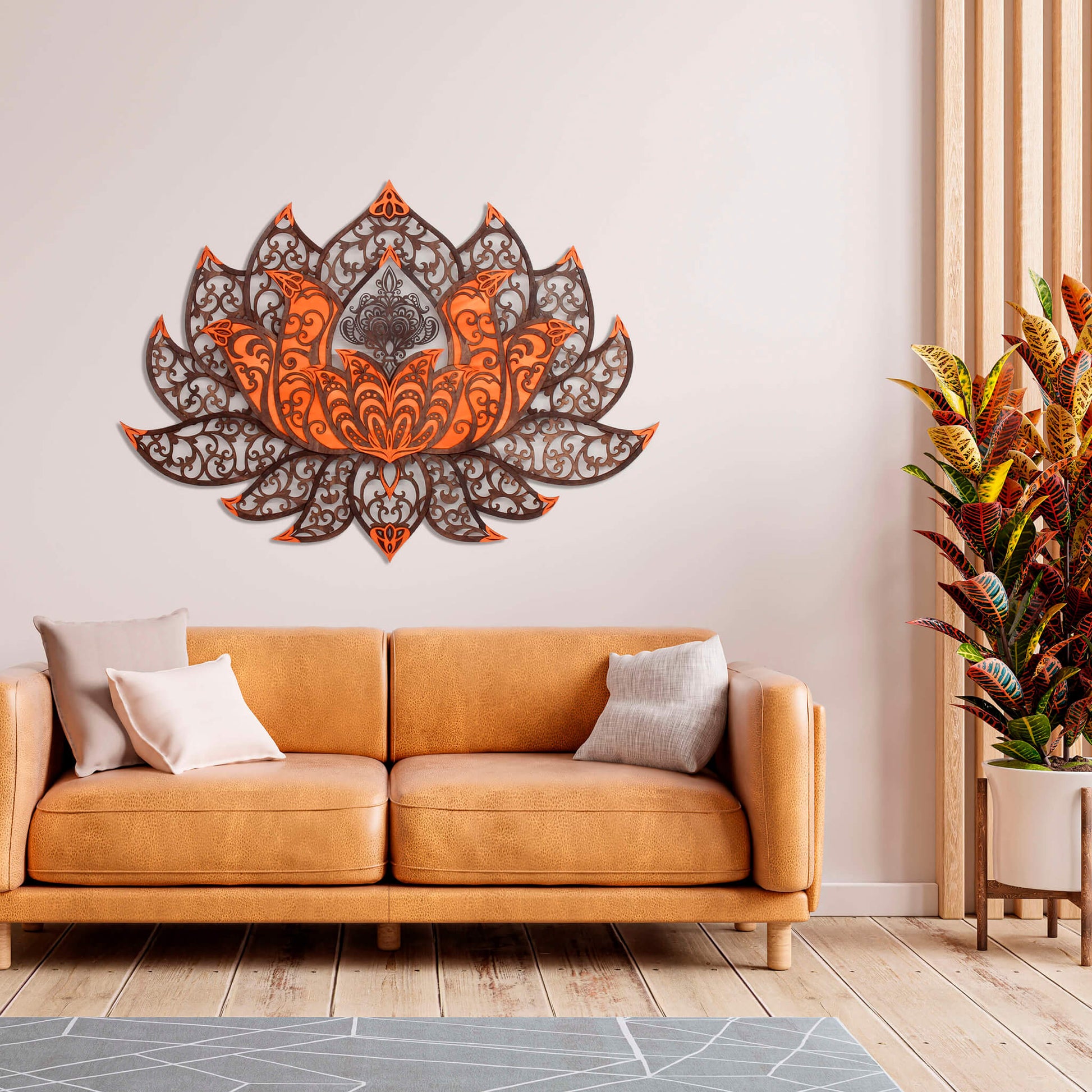 Wandbild XXL Lotusblume Orient "Kupfer" - Nanino Design Onlineshop -