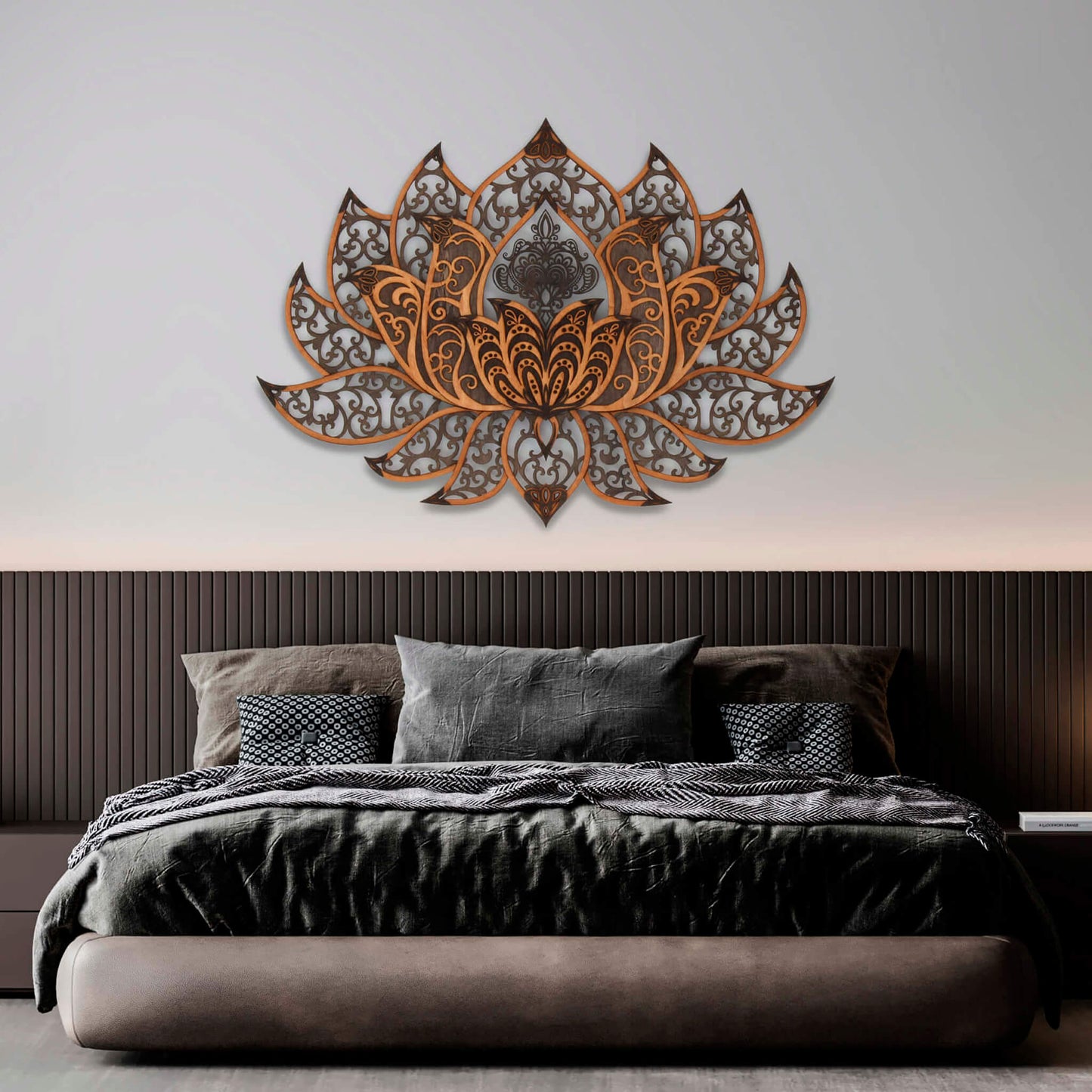 Wandbild XXL Lotusblume Orient "Natur" - Nanino Design Onlineshop -