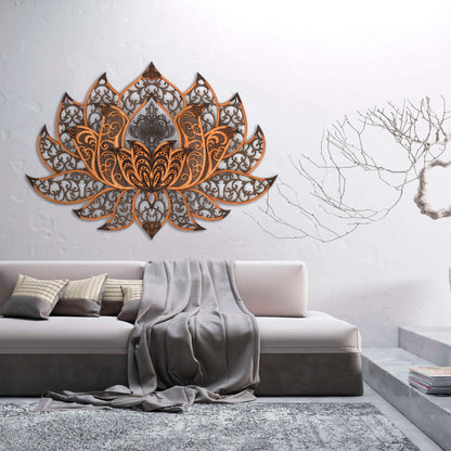 Wandbild XXL Lotusblume Orient "Natur" - Nanino Design Onlineshop -